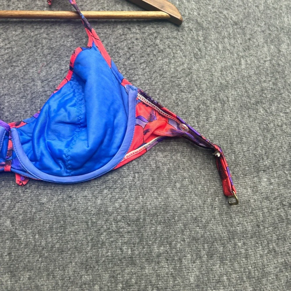 Vintage Vassarette Swim Top Mid‎ Mod Retro Floral Bikini 34C Top Munsingwear
